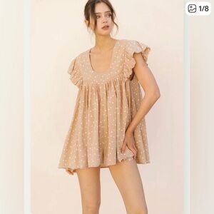 NWT Storia woman’s babydoll dress skort Ruffle Sleeve daisy size XS mini SHORTS